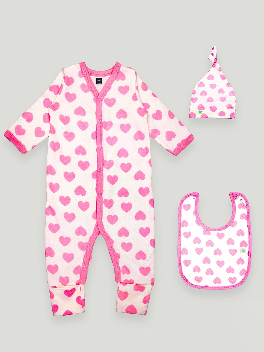 

Kidbea Infants 3-Pcs Printed Pure Cotton Baby Apparel Gift Set, White