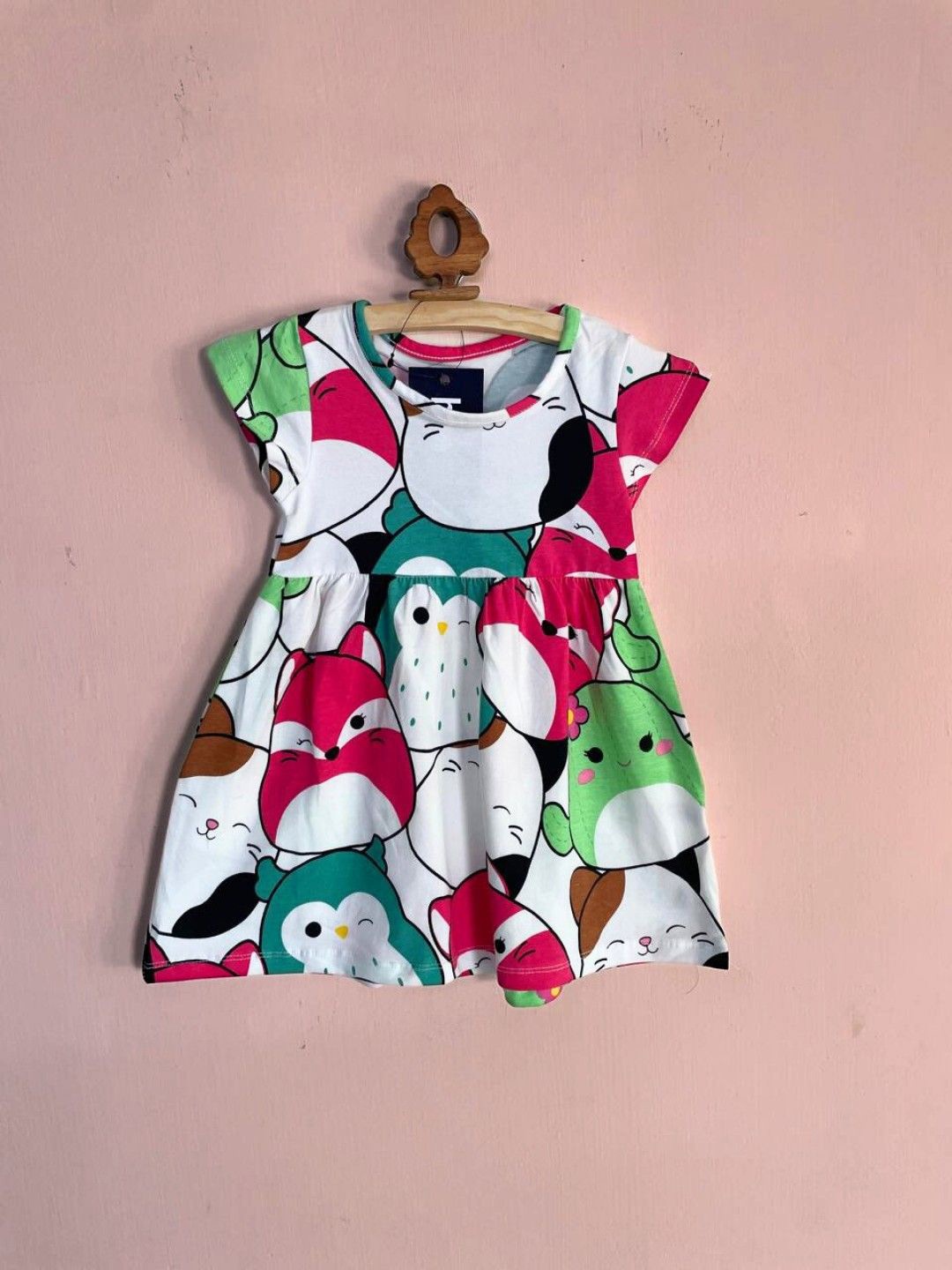 

BAESD Girls Abstract Print Cotton Fit & Flare Casual Dress, White