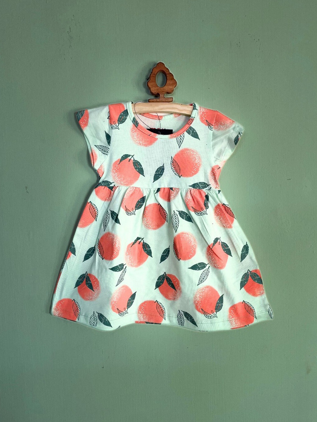 

BAESD Girls Floral Print Cap Sleeves Cotton Fit & Flare Dress, Green