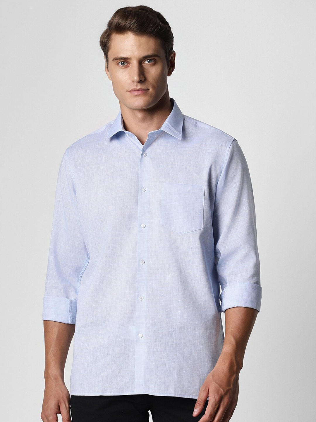 

Van Heusen Spread Collar Opaque Formal Shirt, Blue