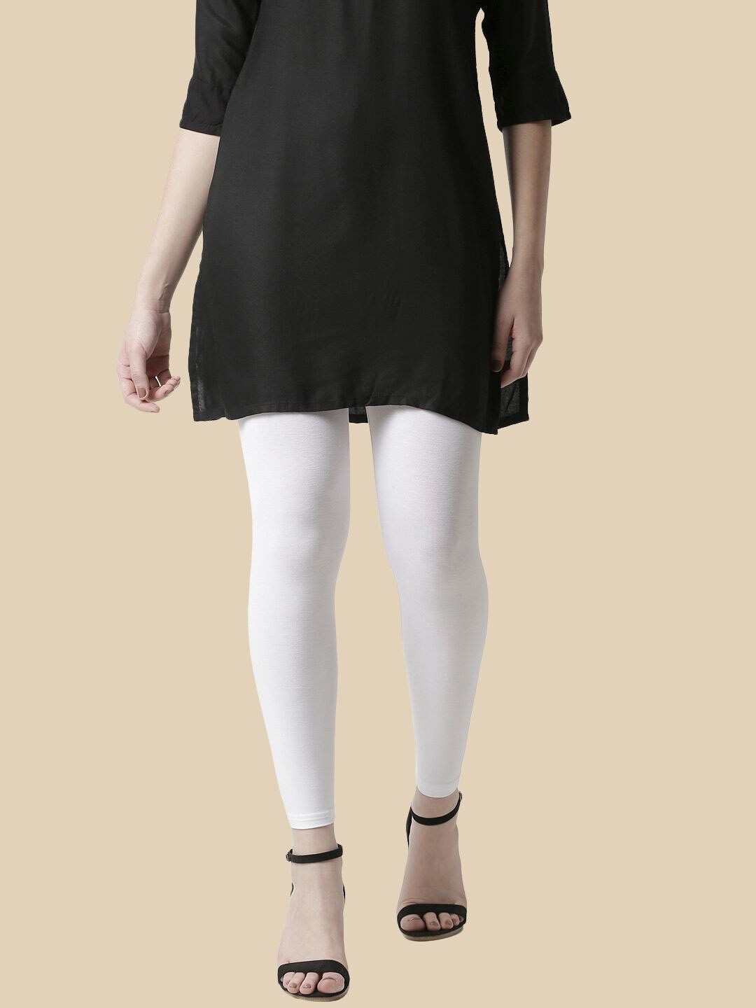 

De Moza Women Ankle Length Leggings, White