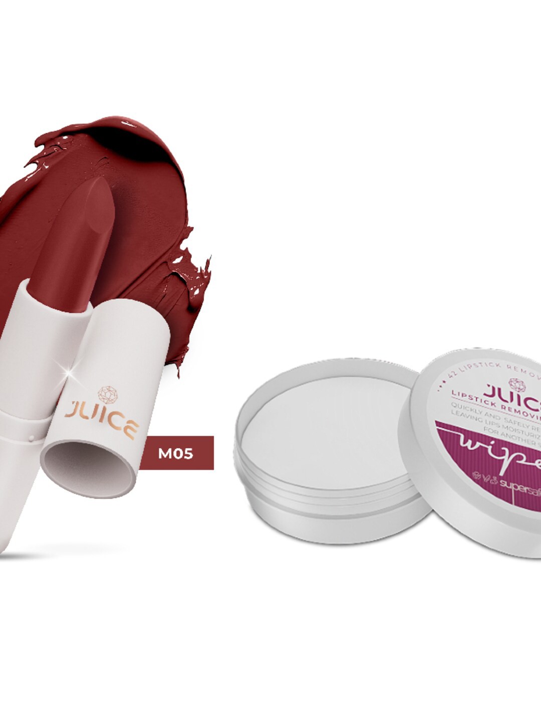 

JUICE Bio Retinol UV Protection Lipstick-4 g With Wipes-42 Wipes, Maroon