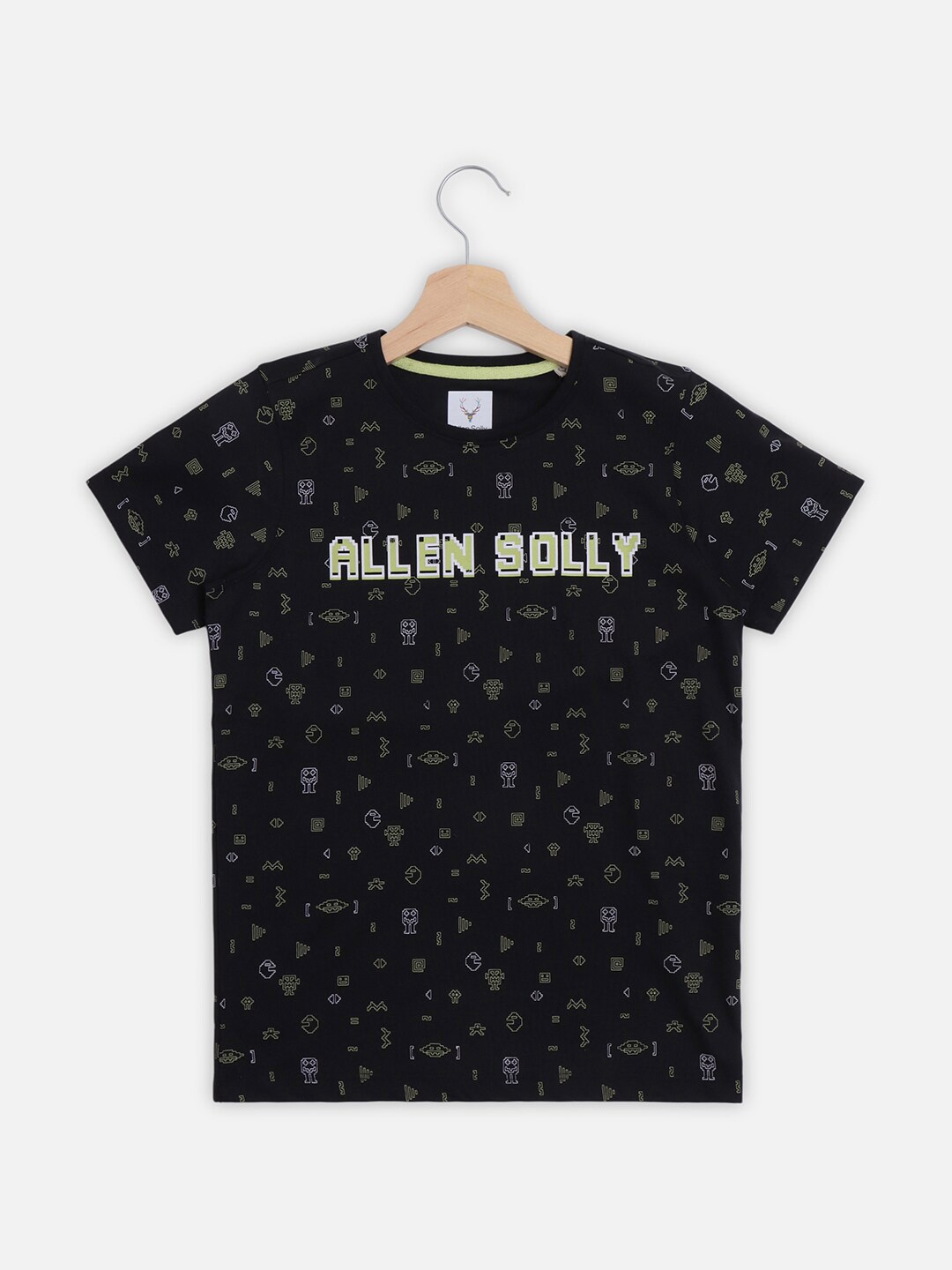 

Allen Solly Junior Boys Conversational Printed Cotton T-shirt, Black