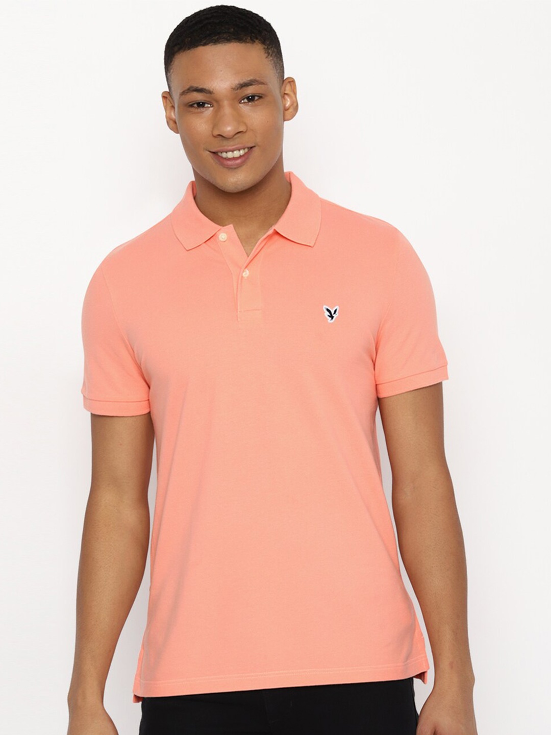 

AMERICAN EAGLE OUTFITTERS Polo Collar Short Sleeves Casual Tshirt, Peach