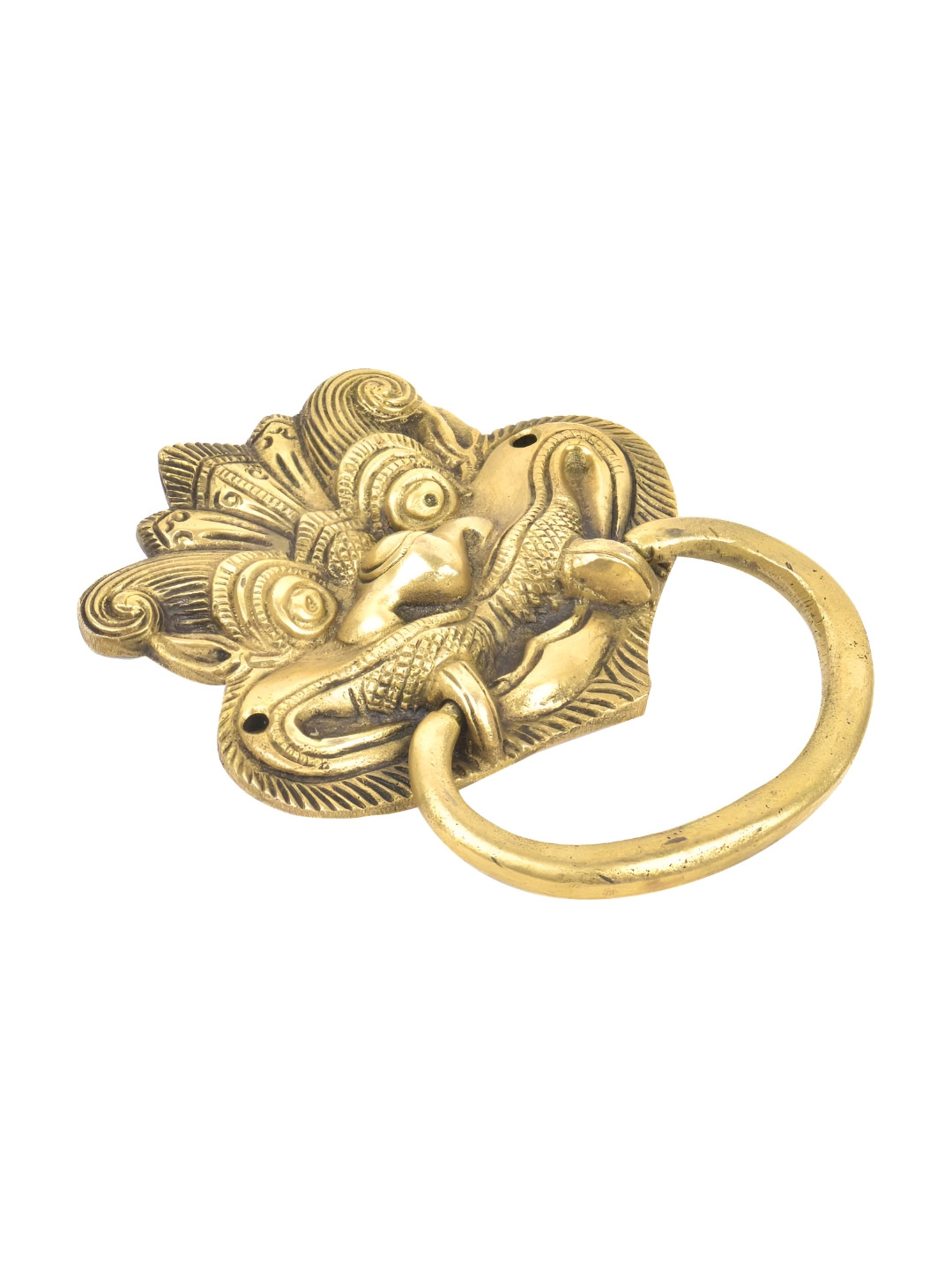 

Indianshelf Textured Brass Door Knocker, Gold