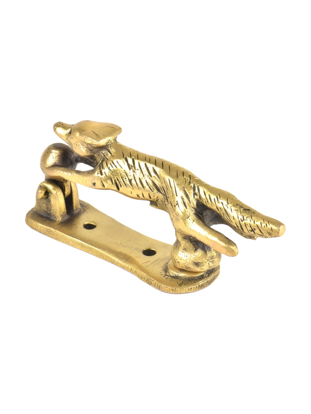 

Indianshelf Beige Running Fox Animal Brass Door Knocker