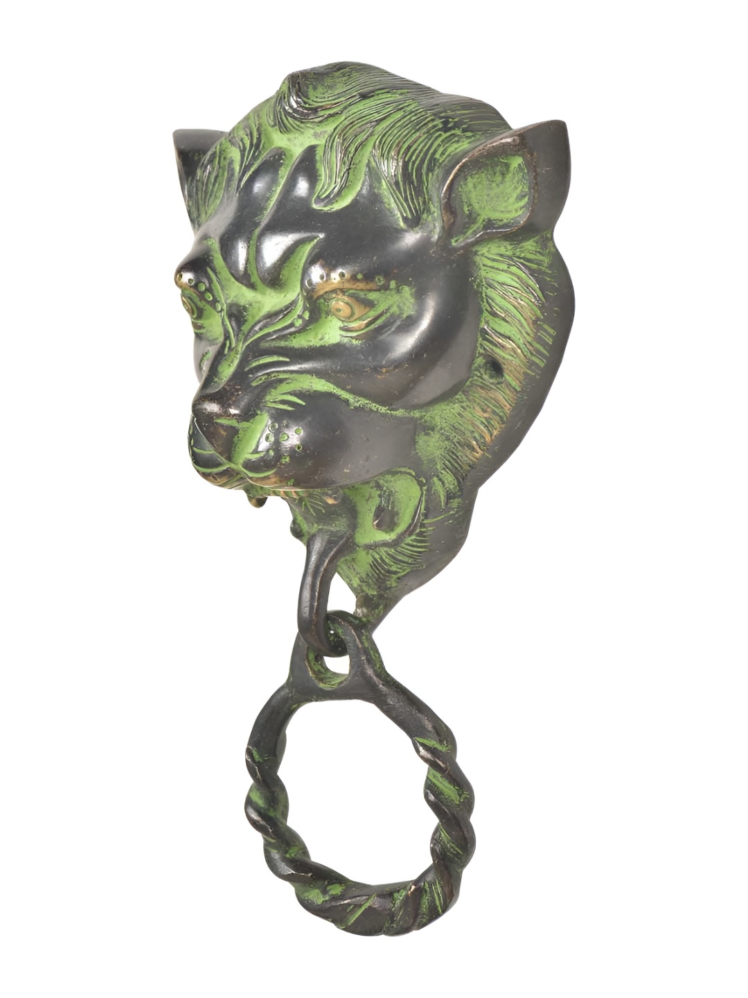 

Indianshelf Black & Green Lion Head Towel Ring Holder