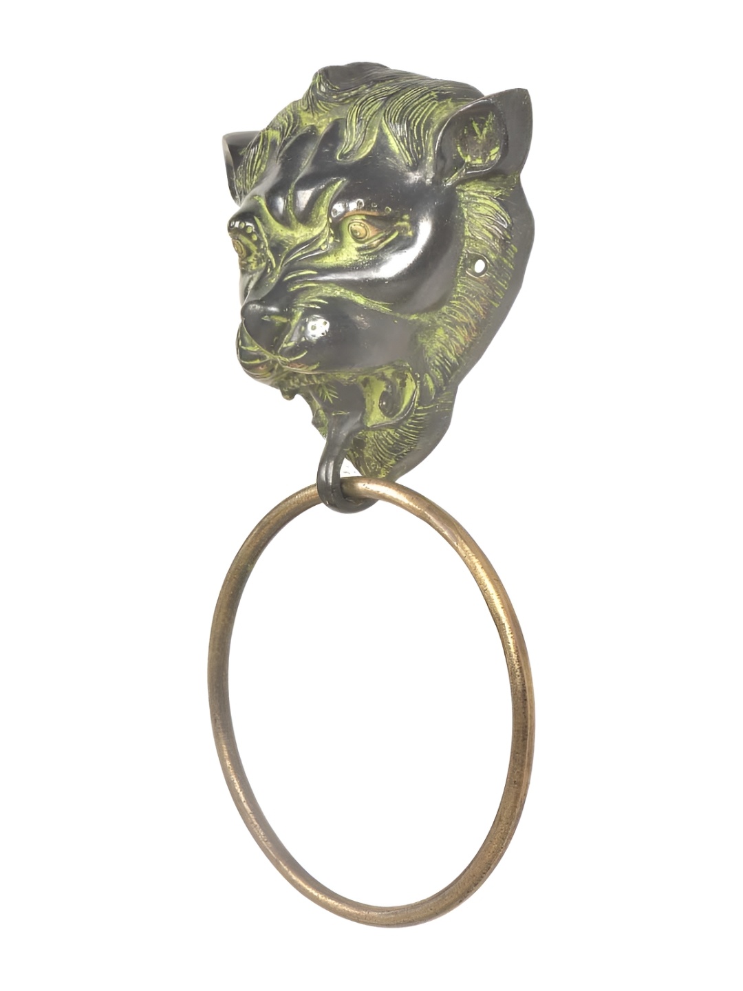 

Indianshelf Black & Green Lion Head Towel Ring Holders