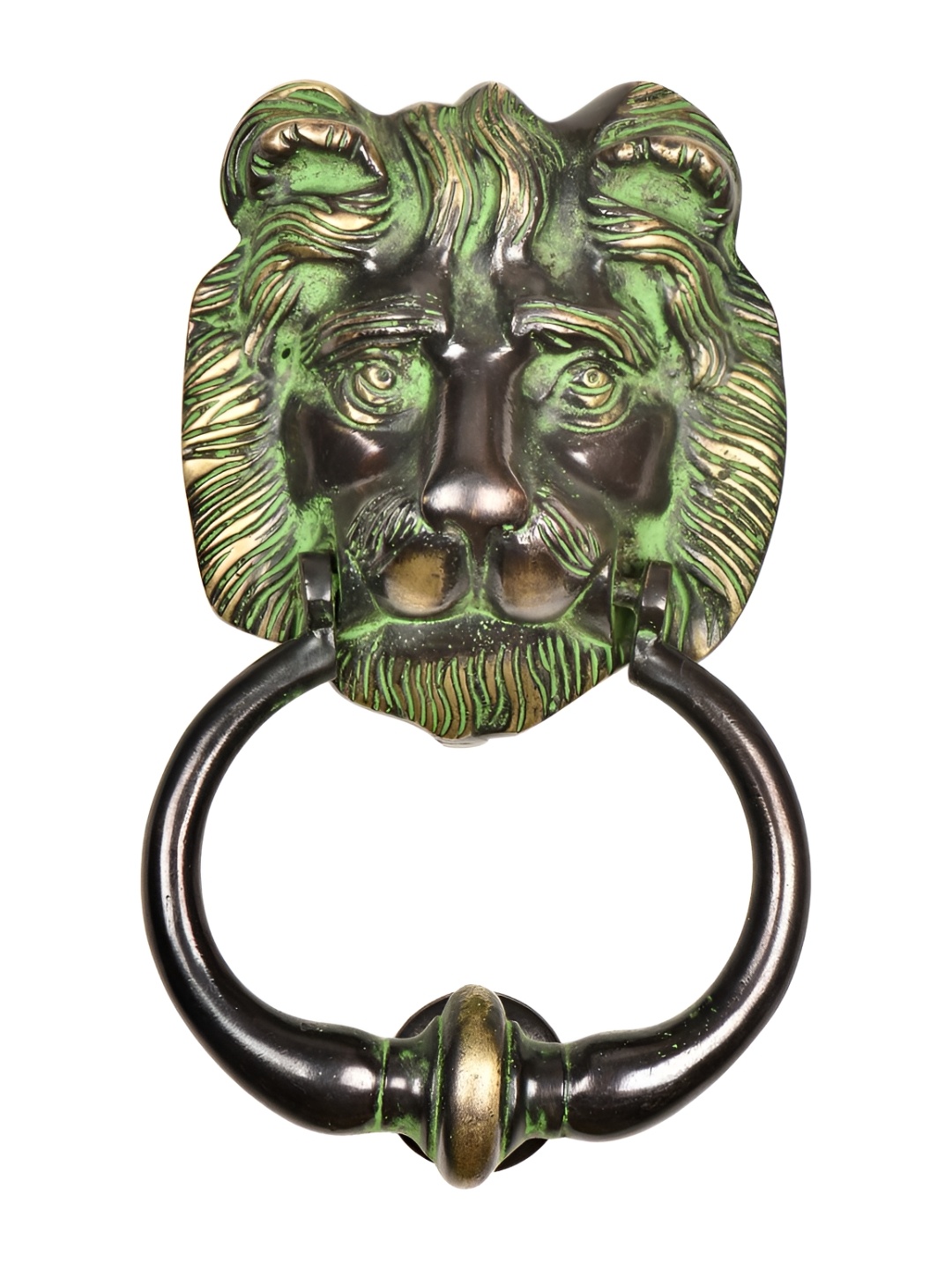 

Indianshelf Beige & Green Lion Head Door Knocker