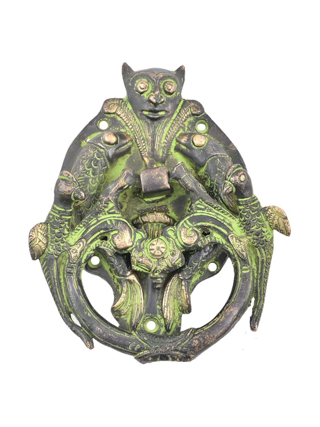 

Indianshelf Black & Green Bat Two Fishes Door Knocker