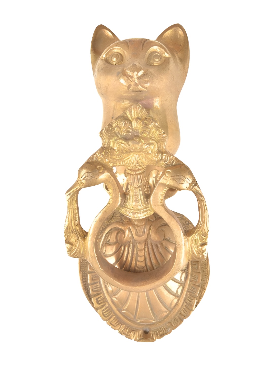

Indianshelf Beige Peacock Brass Ring Door Knocker