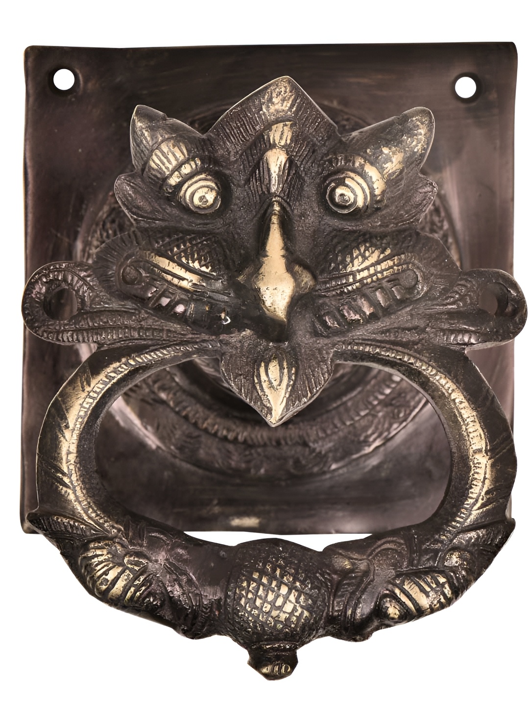 

Indianshelf Beige & Black Heavy Demon Faced Door knocker