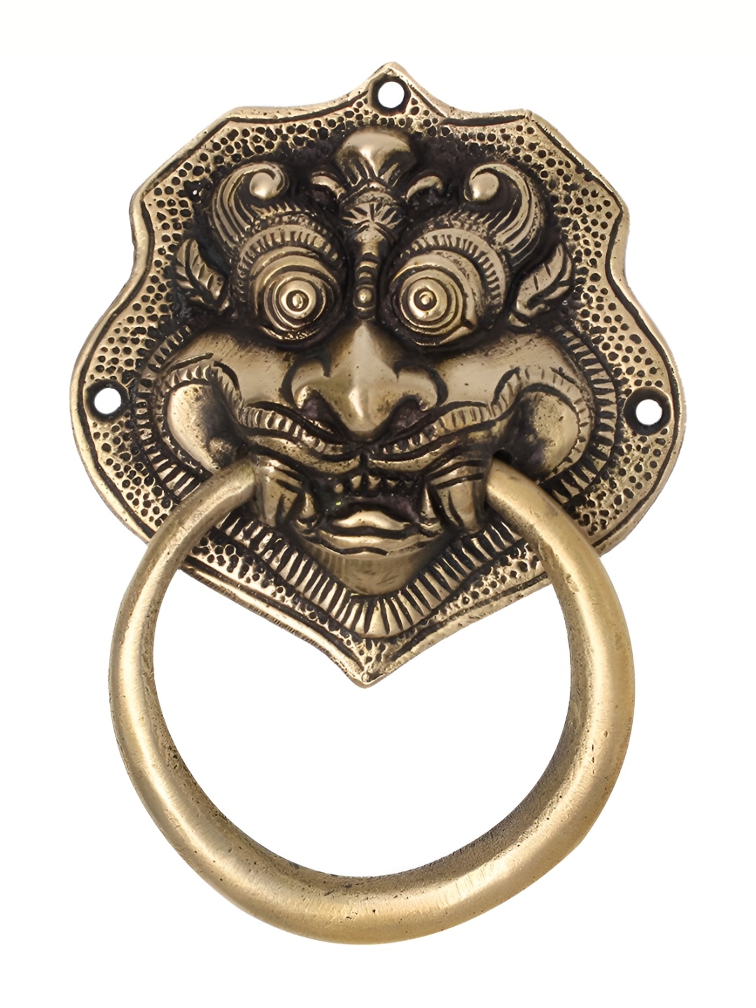 

Indianshelf Beige Dragon Face Brass Door Knocker