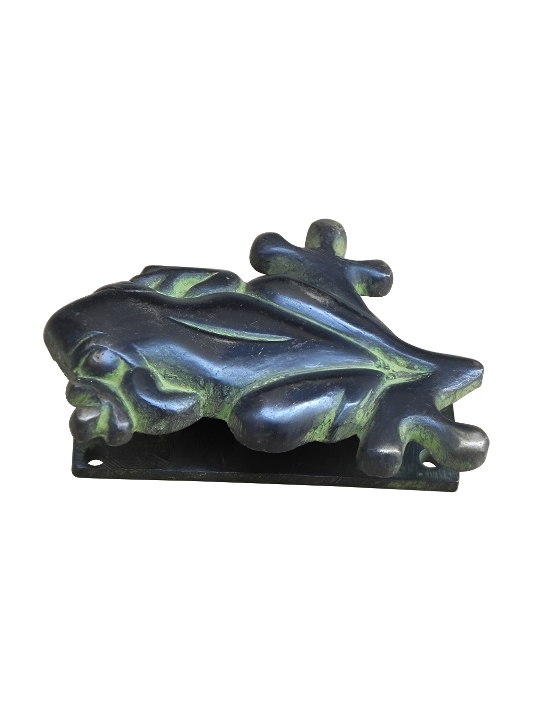 

Indianshelf Black & Green Frog Door Knocker
