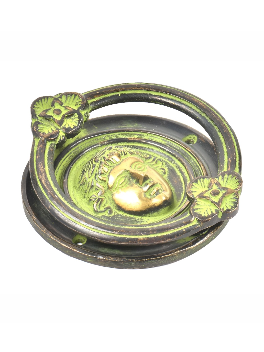 

Indianshelf Black & Green Roman Design Door Knocker With Patina