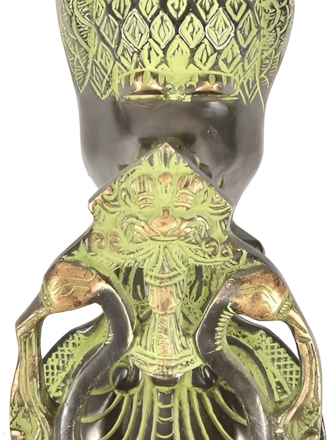 

Indianshelf Beige & Green Owl Peacock Door Knocker