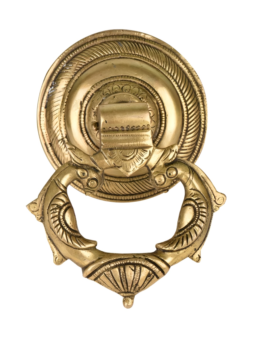

Indianshelf Beige Twin Peacocks Door Knocker