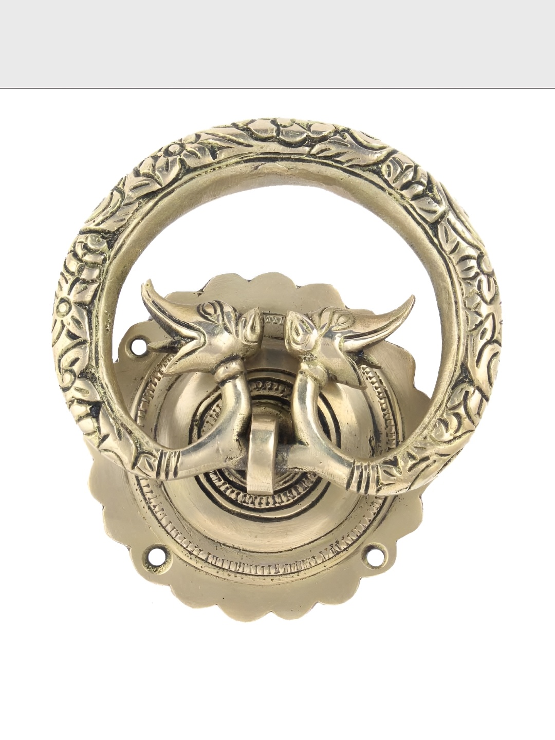 

Indianshelf Beige Elephant Motif Ring Door Knocker