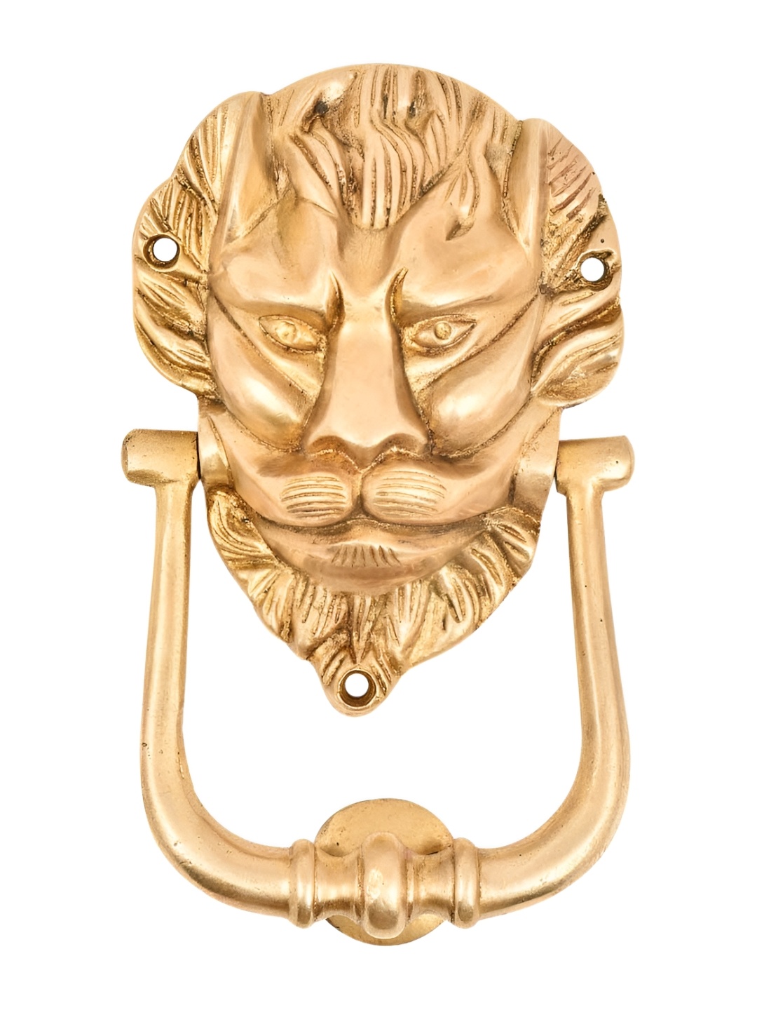

Indianshelf Gold Toned Majestic Lion Face Door knocker