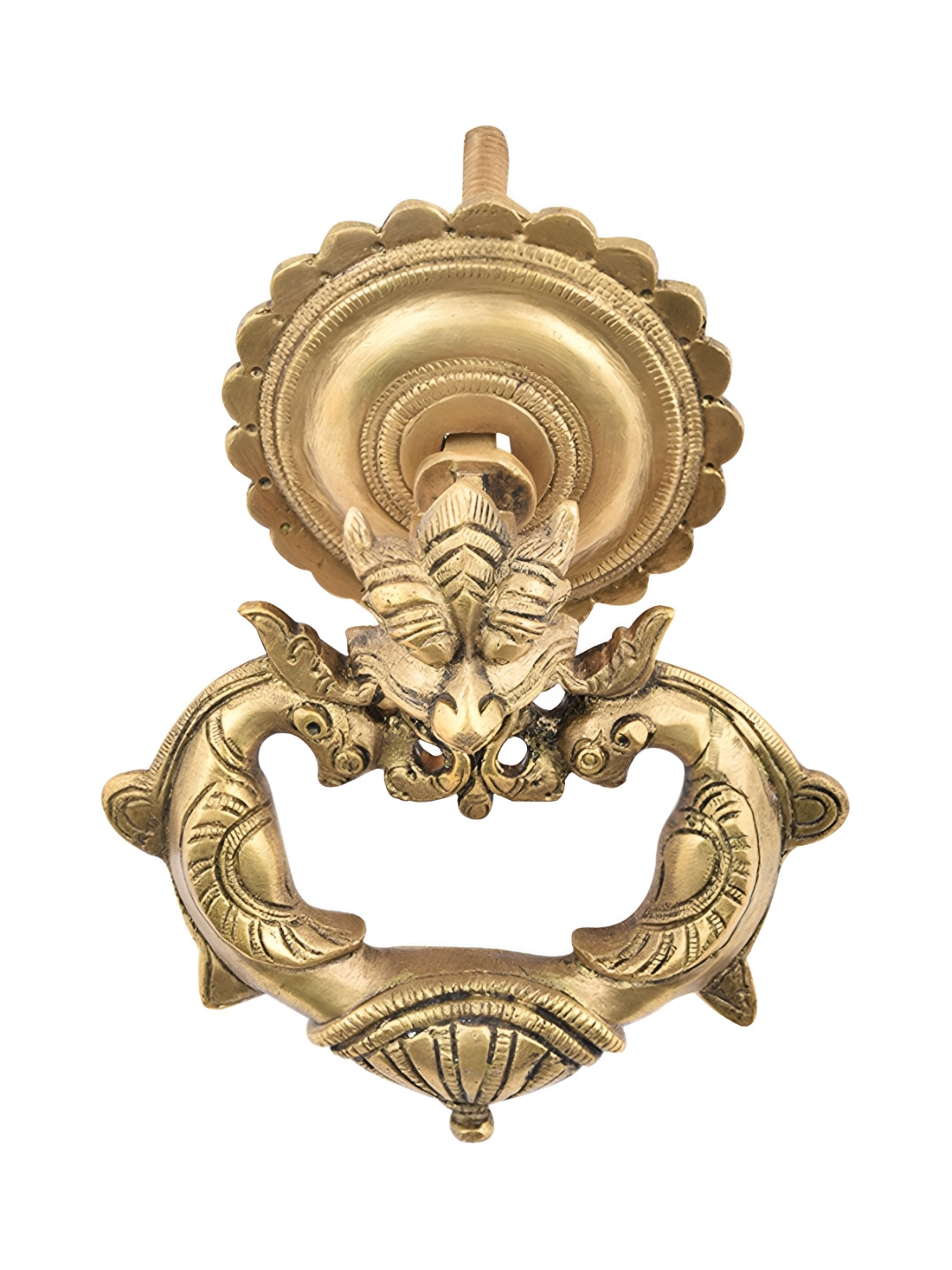 

Indianshelf Gold toned Dragon Head Brass Door Knocker