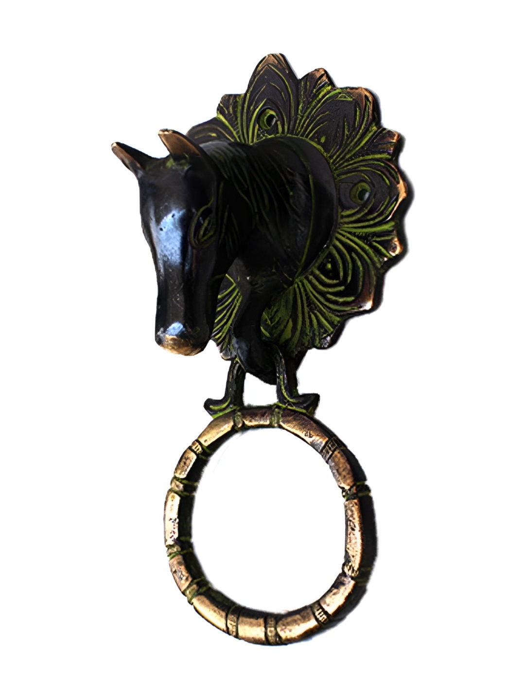 

Indianshelf Black & Green Antique Horse Door Knocker