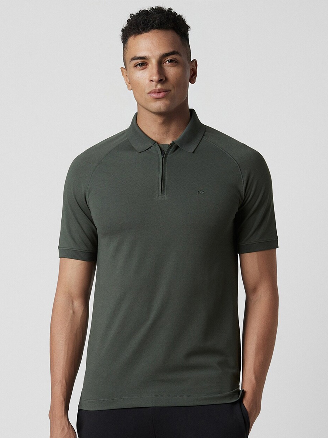 

Peter England Polo Collar Cotton T-shirt, Olive