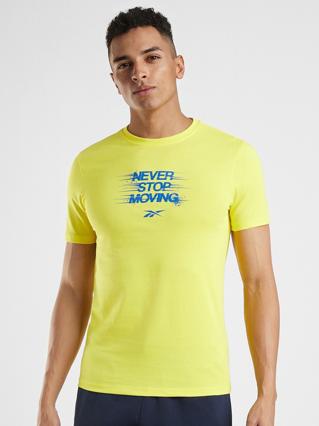 

Reebok Signature Printed Pure Cotton Slim-Fit T-shirt, Yellow