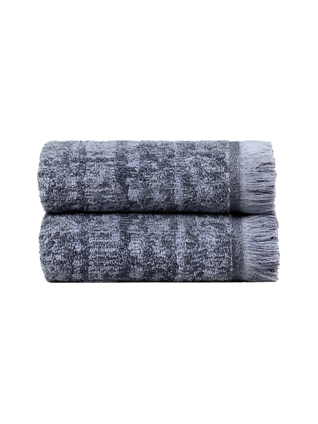 

MYTRIDENT 2 Pieces Black & Grey 525 GSM Pure Cotton Hand Towels