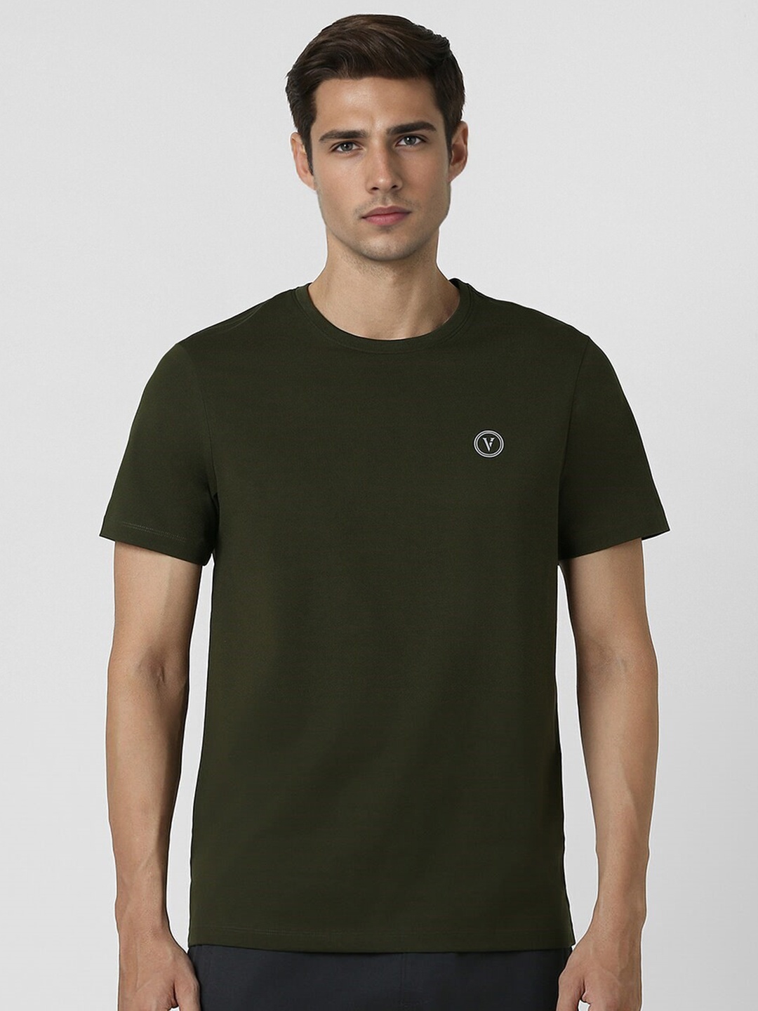 

Van Heusen Flex Crew Neck Short Sleeves Slim Fit T-shirt, Olive