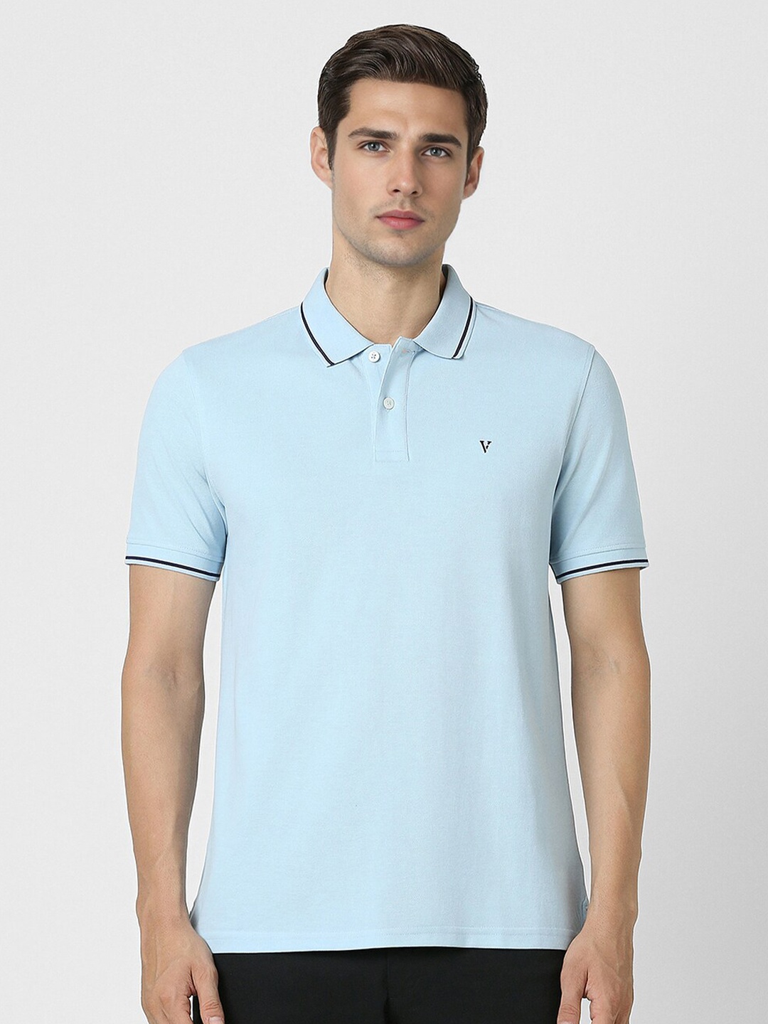

Van Heusen Sport Short Sleeves Cotton Polo Collar T-shirt, Blue