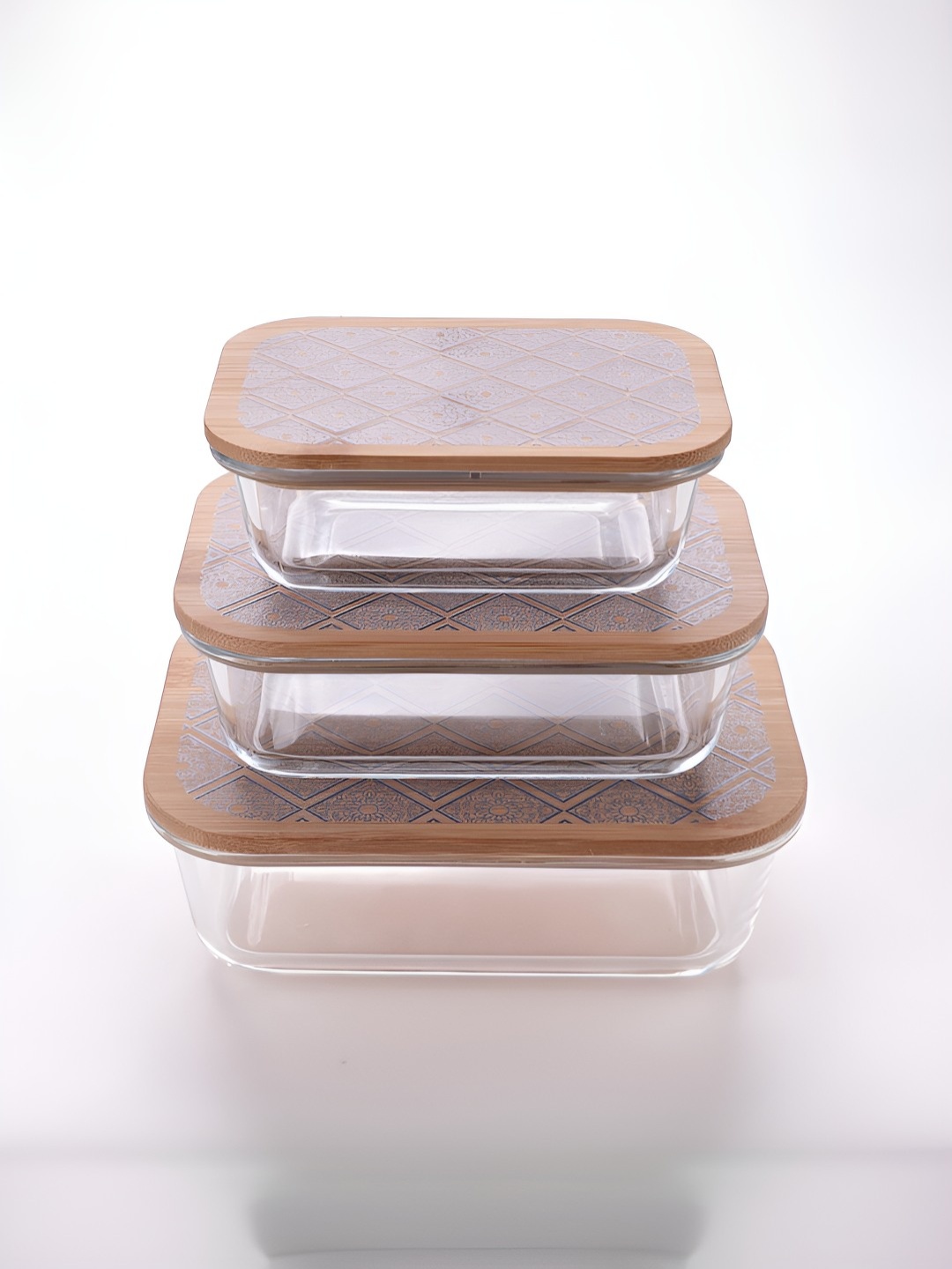 

UMAI Transparent & Brown 3 Pcs Storage Containers With Lid