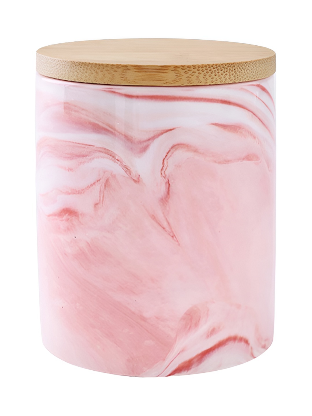 

UMAI Pink Marble Finished Ceramic Jar With Bamboo Lid 400 ml