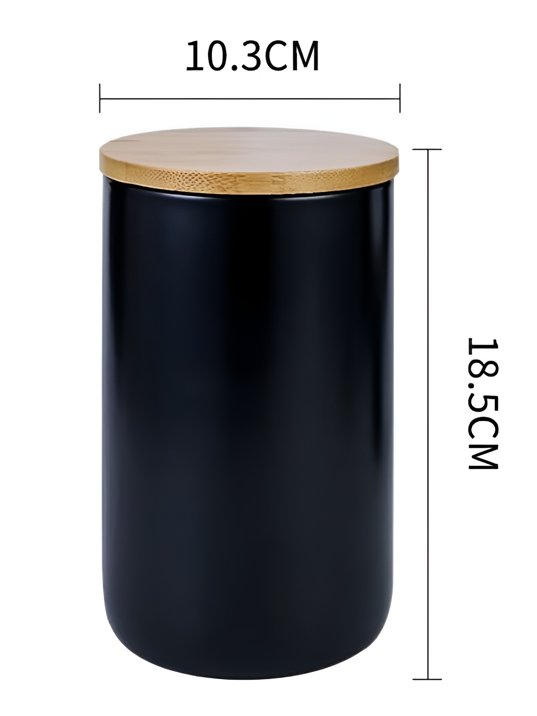 

UMAI Black Ceramic Jar With Bambo Lid 1 Ltr