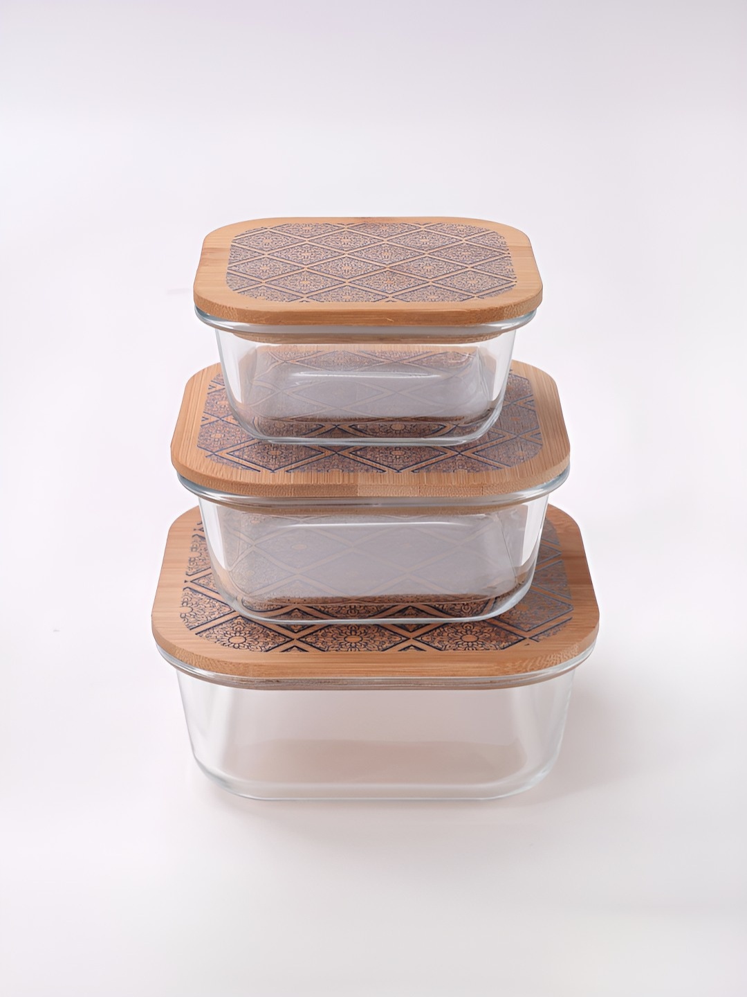 

UMAI Transparent 3-pcs Borosilicate Glass Containers With Bamboo Lid