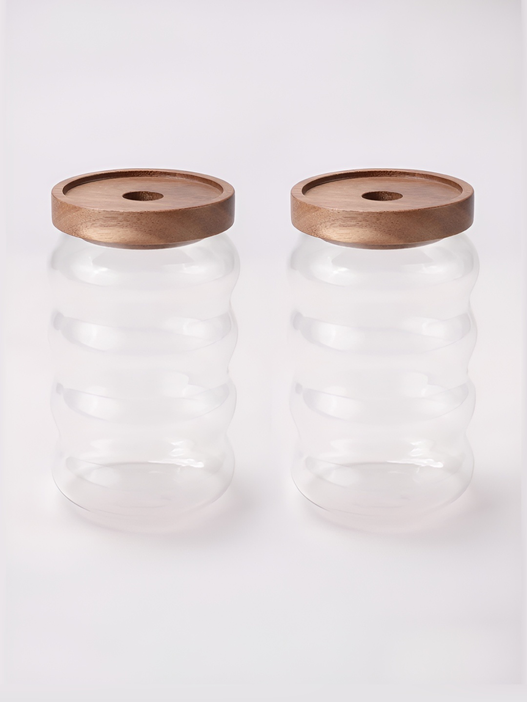 

UMAI Transparent 2-pcs Borosilicate Glass Jar With Bamboo Lid 700 ml