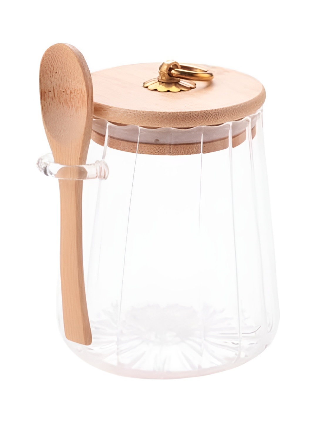 

UMAI Transparent Borosilicate Glass Jar With Bamboo Lid & Spoon 635 ml