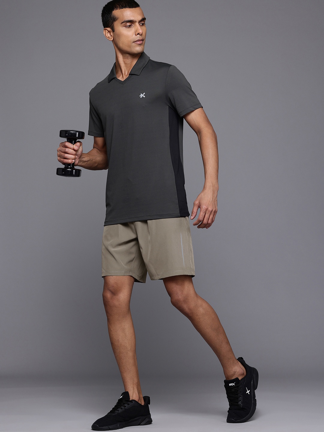 

HRX by Hrithik Roshan Men Running Sports Shorts With Reflective Detail, Khaki