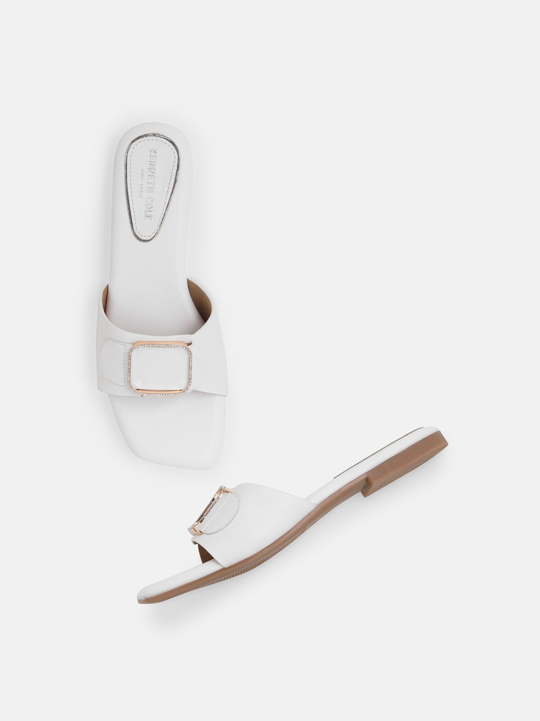

Kenneth Cole Open Toe Flats, White