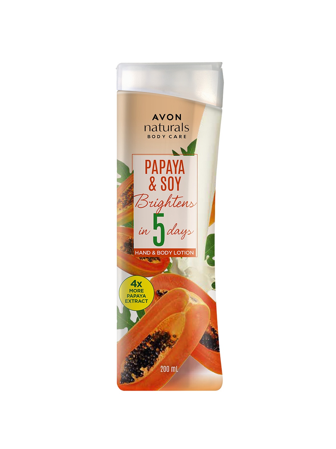 

Avon Naturals Papaya & Soy Hand & Body Lotion With Papaya Extract - 200ml, Peach