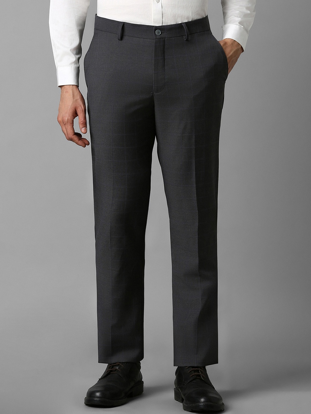 

Louis Philippe Men Slim Fit Formal Trousers, Grey