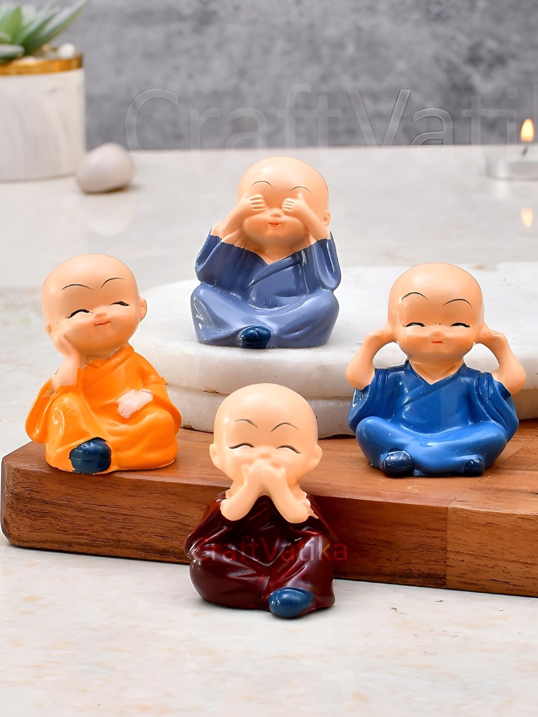 

WENS Nude 4 Pcs Buddha Monk Showpieces