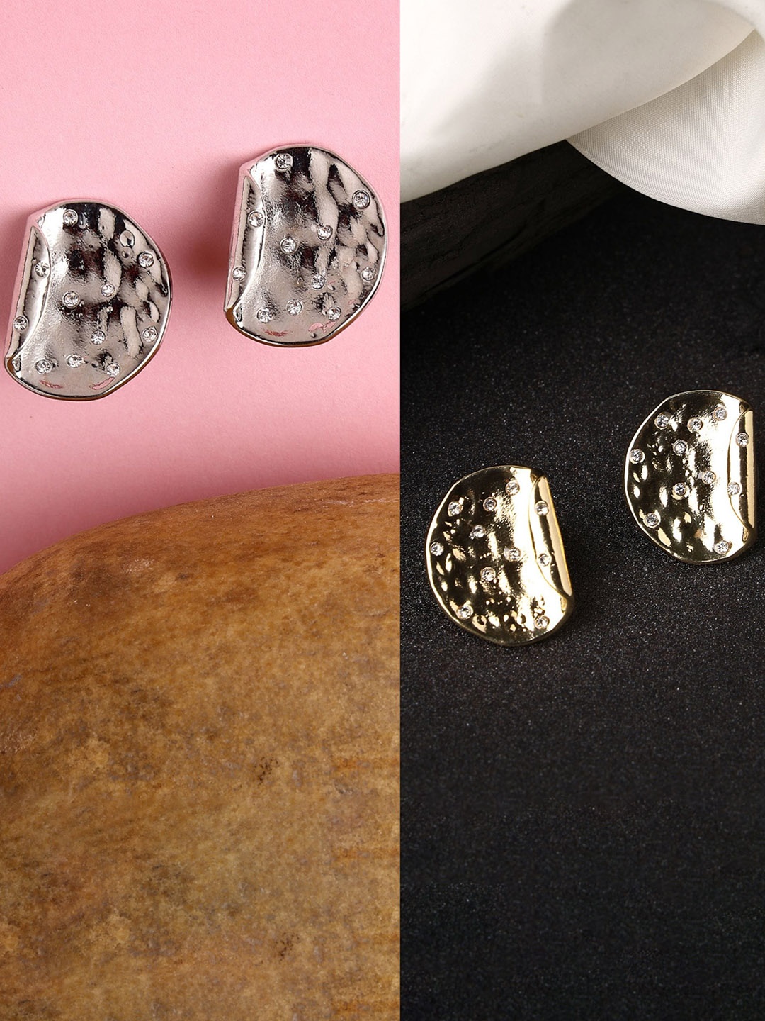

NVR Contemporary Studs Earrings, Silver