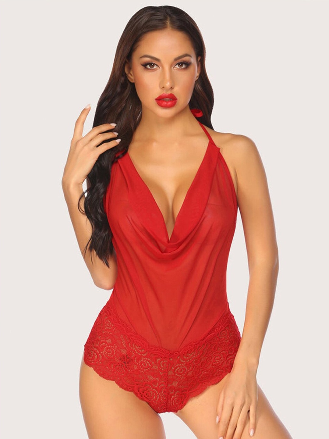 

CareDone Halter Neck Baby Doll, Red