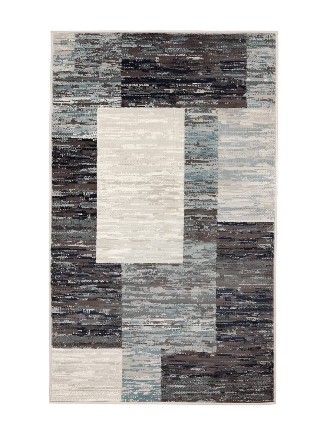 

Sapana Carpet-Mats Off White & Grey Geometric No Shredding Carpet