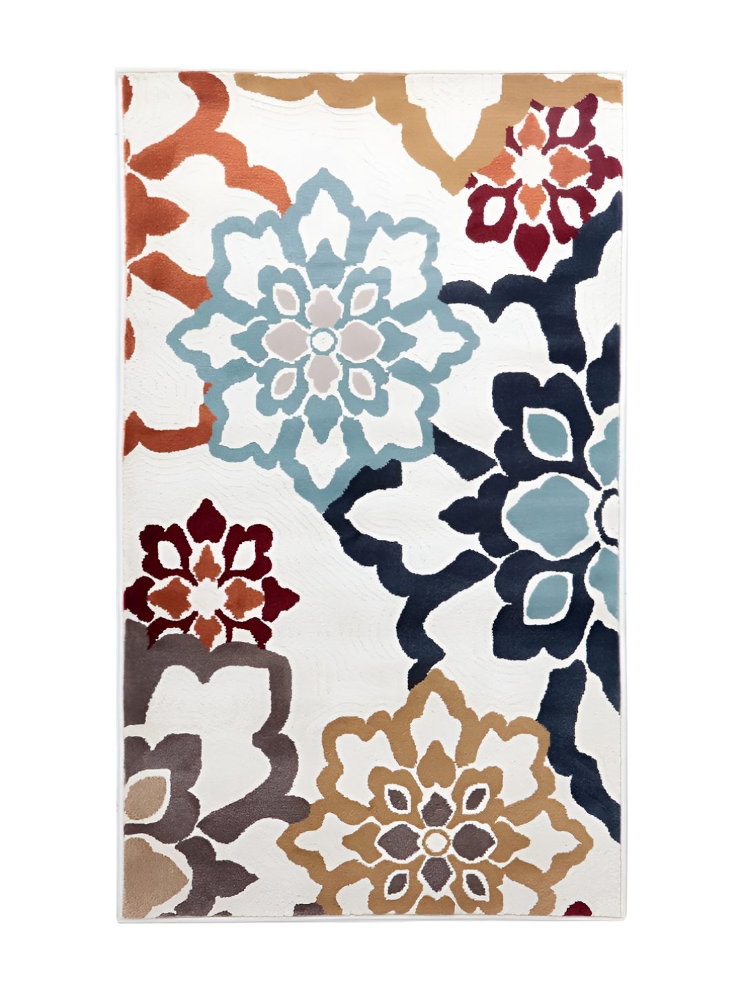 

Sapana Carpet-Mats White & Blue Floral No Shredding Carpet
