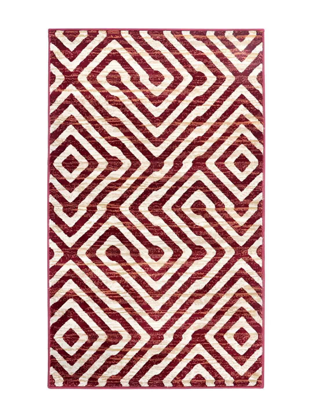 

Sapana Carpet-Mats Red & White Geometric No Shredding Carpet