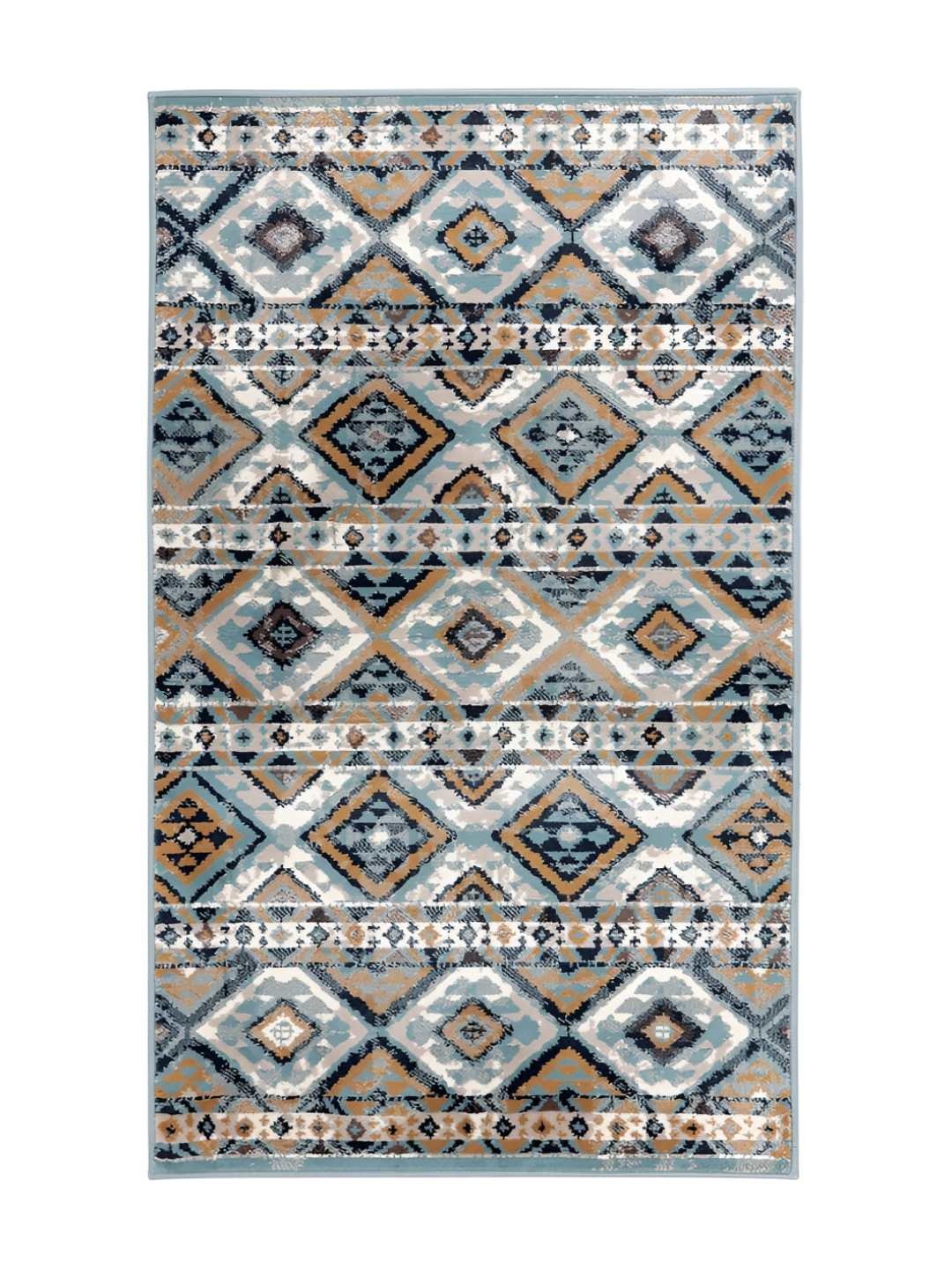 

Sapana Carpet-Mats Grey & White Ethnic Motifs No Shredding Carpet