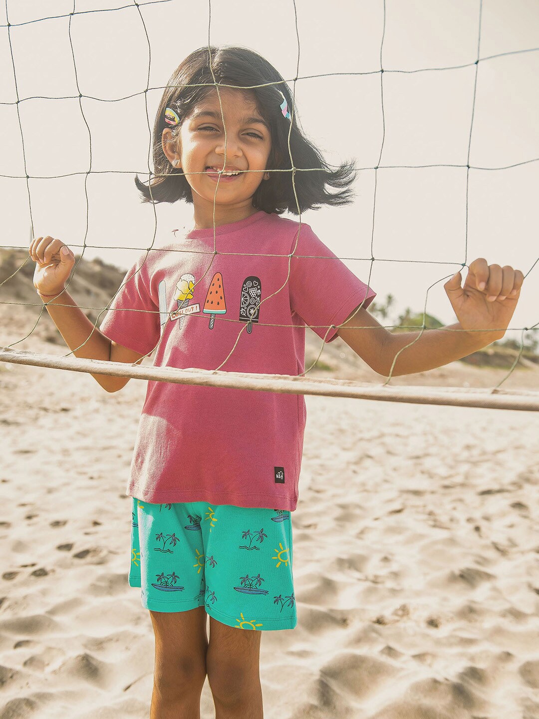 

Whistle & Hops Kids Printed Round Neck T-shirt, Burgundy