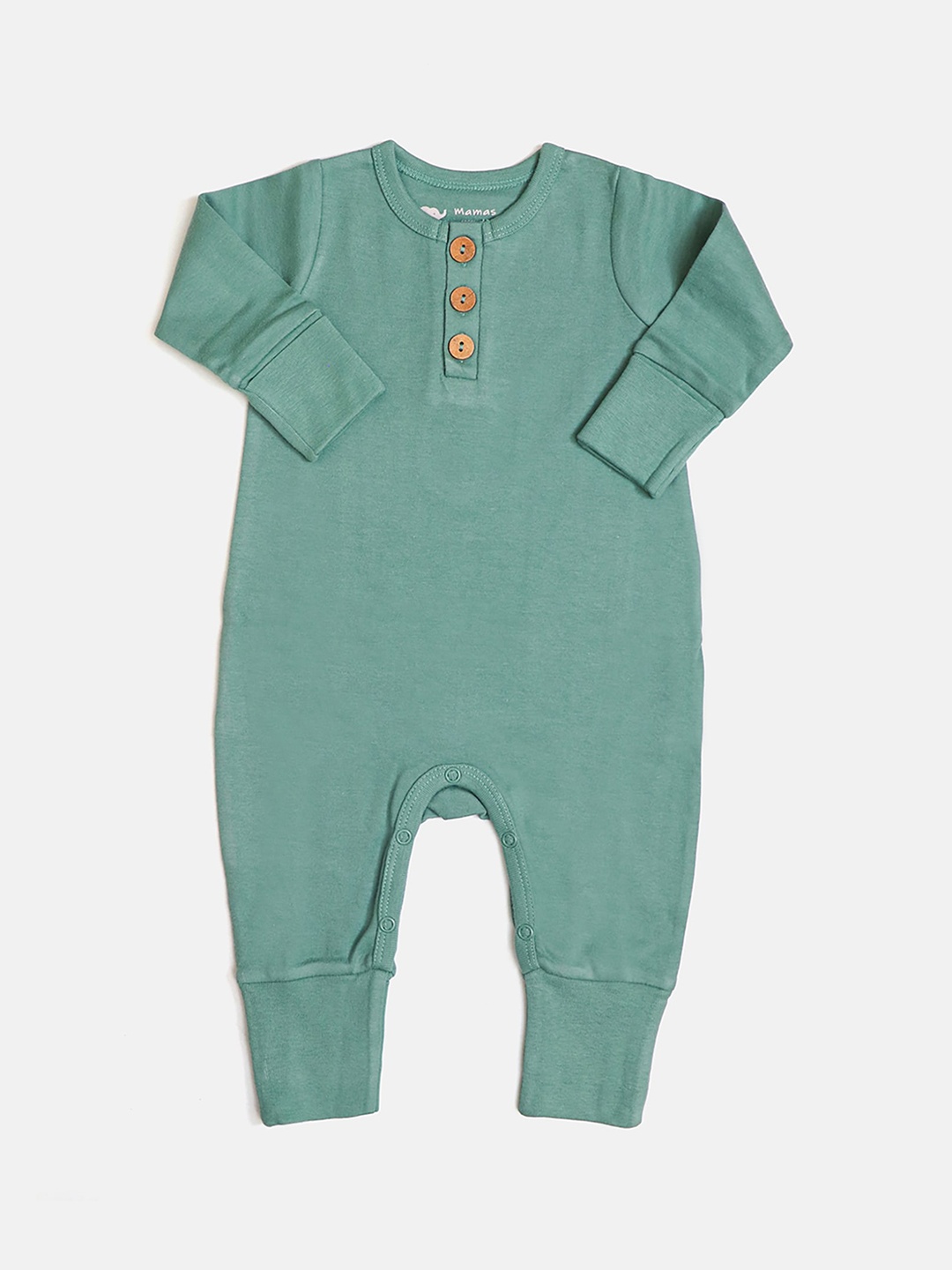 

Whistle & Hops Infants Pure Organic Cotton Rompers, Green