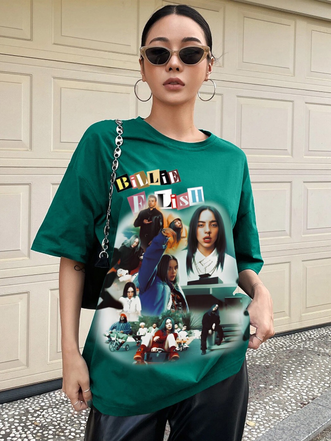 

HERSHEINBOX Printed Oversized T-shirt, Green